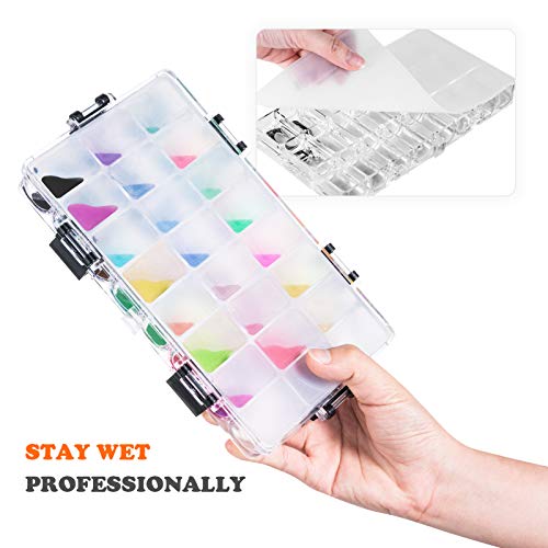 Paint Pallet Tray 24-Well Airtight Paint Palette Stay Wet for Watercol –  Mogyann