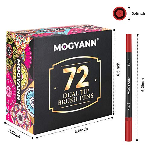  Mogyann Markers for Adult 100 Colors Dual Tip Pens with Fine  and Brush Tip for Coloring and Calligraphy Drawing : Arts, Crafts & Sewing