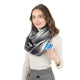 Travel Scarf, Infinity Scarf with Secret Hidden Zipper Pocket (Gradient-Black)